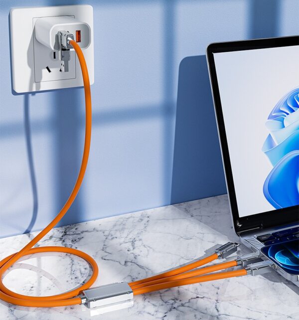Type C charger Two-to-three Data Cable | Super Quick Charge | 6a Charging | Goldensun - Image 9