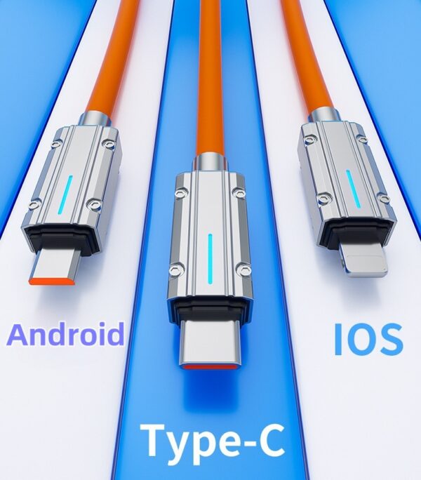 Type C charger Two-to-three Data Cable | Super Quick Charge | 6a Charging | Goldensun - Image 7