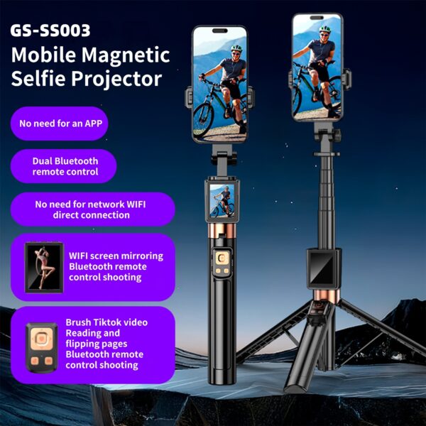 Mobile magnetic selfie projection device with remote control for iPhone/Android|Free Shipping - Image 2