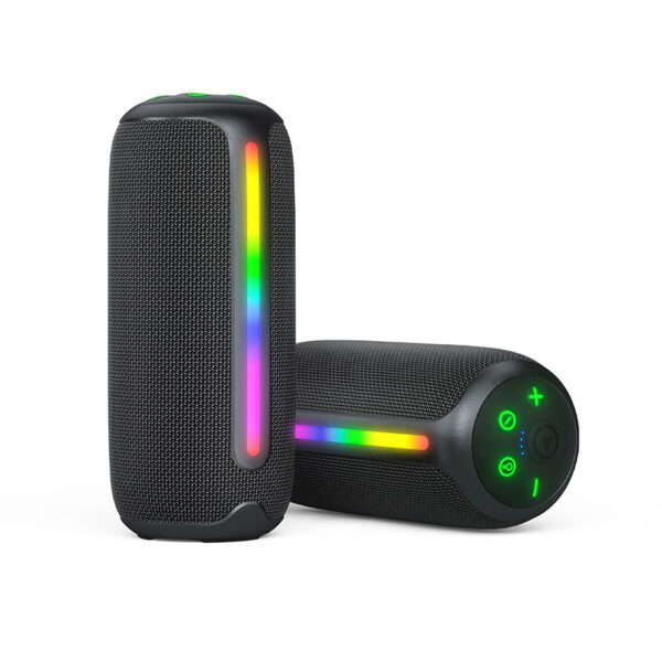 High-end plastic-shell fabric speaker RGB lights built-in microphone & MP3|Goldensun