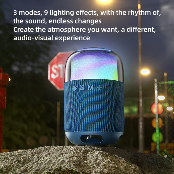 Outdoor speaker with ambient light built-in microphone and water-resistant - Image 4